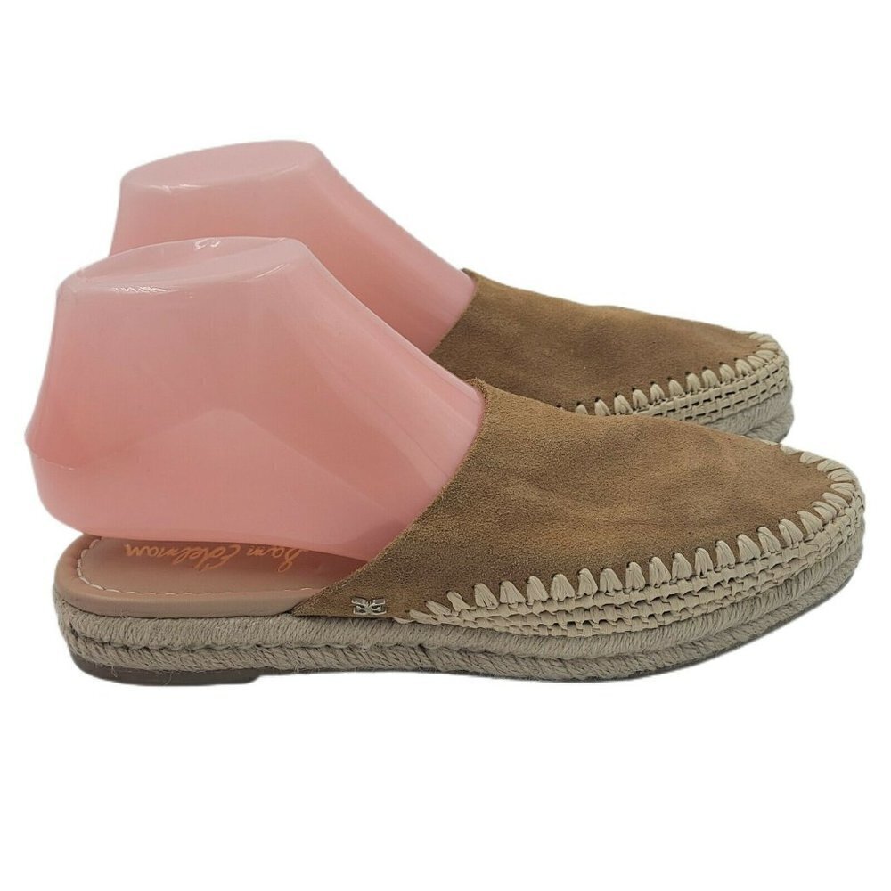 Sam Edelman Brown Suede Espadrille Mule Slip-On Sandals Size 7.5
